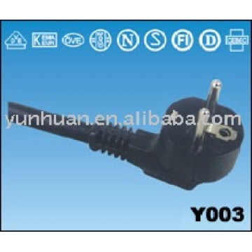 220V power cord 13A European type VDE approval 250V power cable